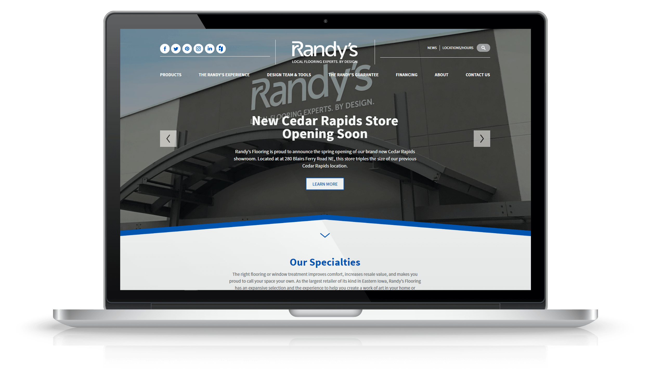 Pixelnation Project: Randys Flooring Website - Home Page